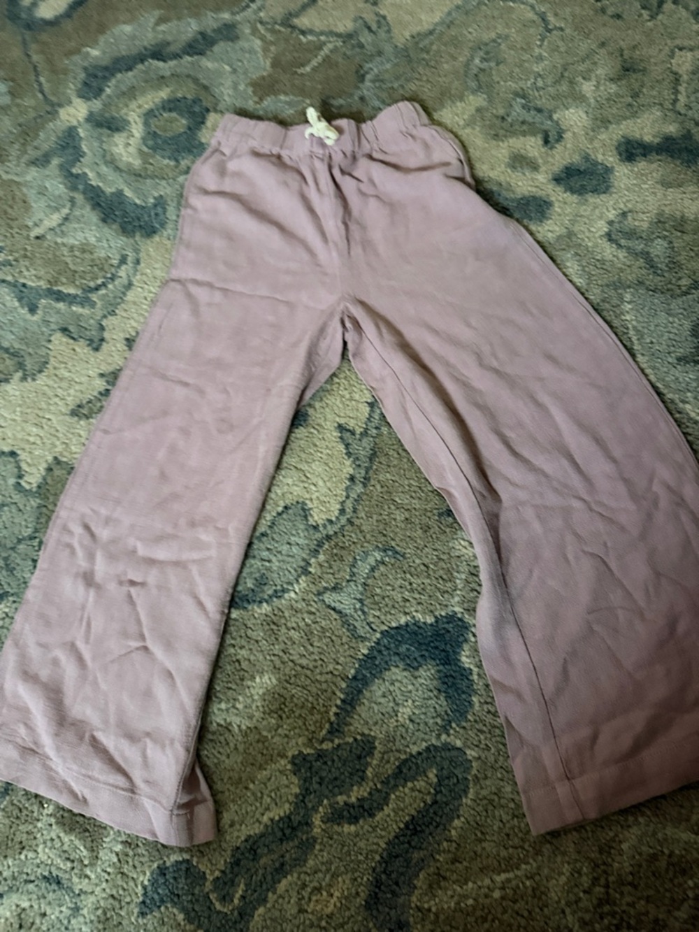 Mauve Wide-Leg Knit Pants